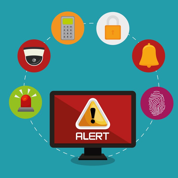 Vettore allarme per il computer portatile blocco password campanello