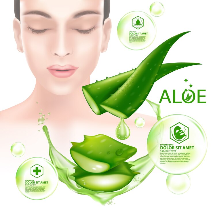 Aloe vera vegetale realistico per la cura della pelle cosmetico