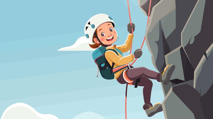 Vettore alpinista femminile