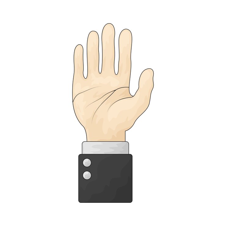Vettore alza la mano