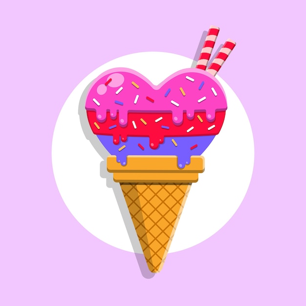 Ama sciogliere il gelato con i pasticci nell'illustrazione del fumetto