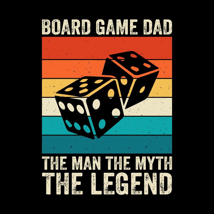 Vettore amante del gioco da tavolo divertente nonno design della maglietta per la festa del papà vintage retrò