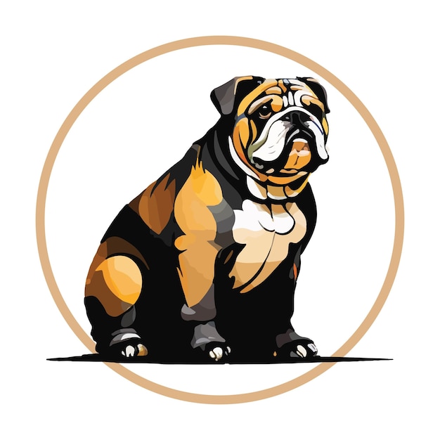 American Bulldog Flat Icon Isolata illustrazione vettoriale del bulldog