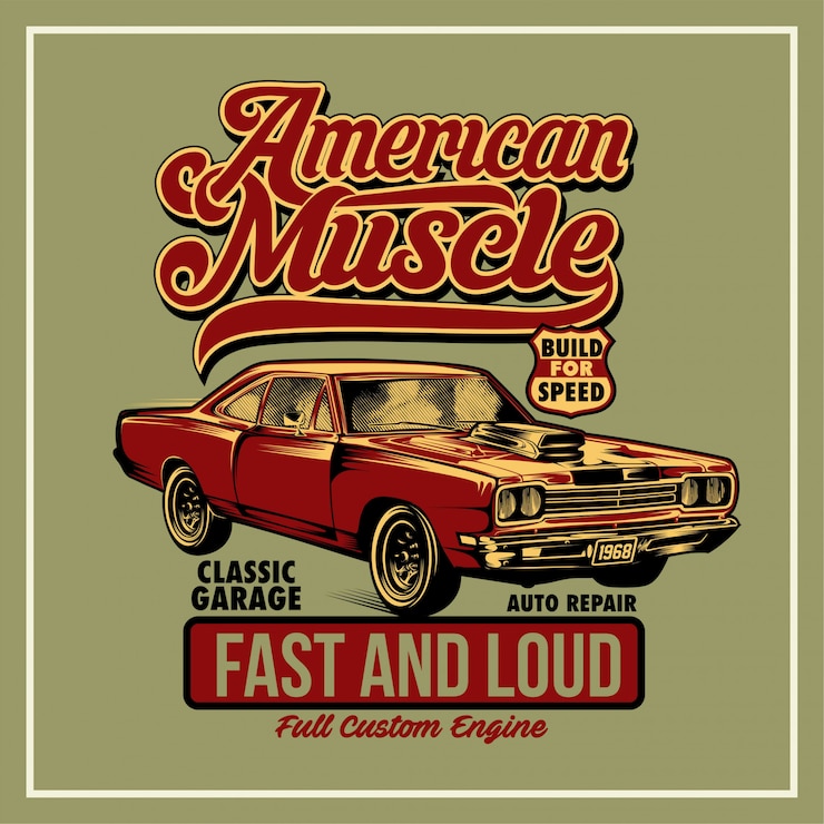 Vettore american muscle poster