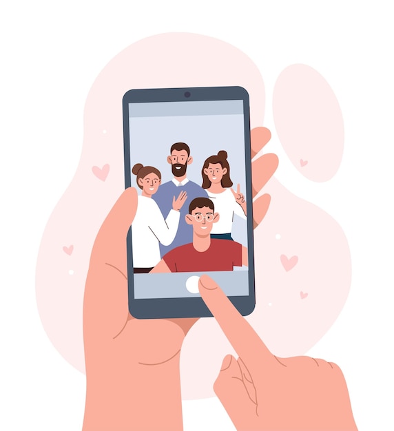 Amici che si fanno un selfie