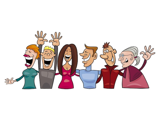 Amici e famiglia felici