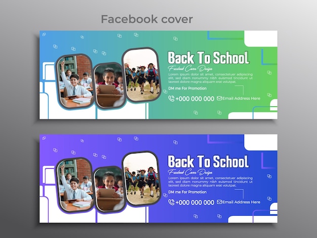 Ammissione scolastica Copertina Facebook e modello di design dei social media con più colori