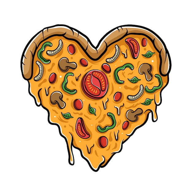 Amo la pizza illustrazione