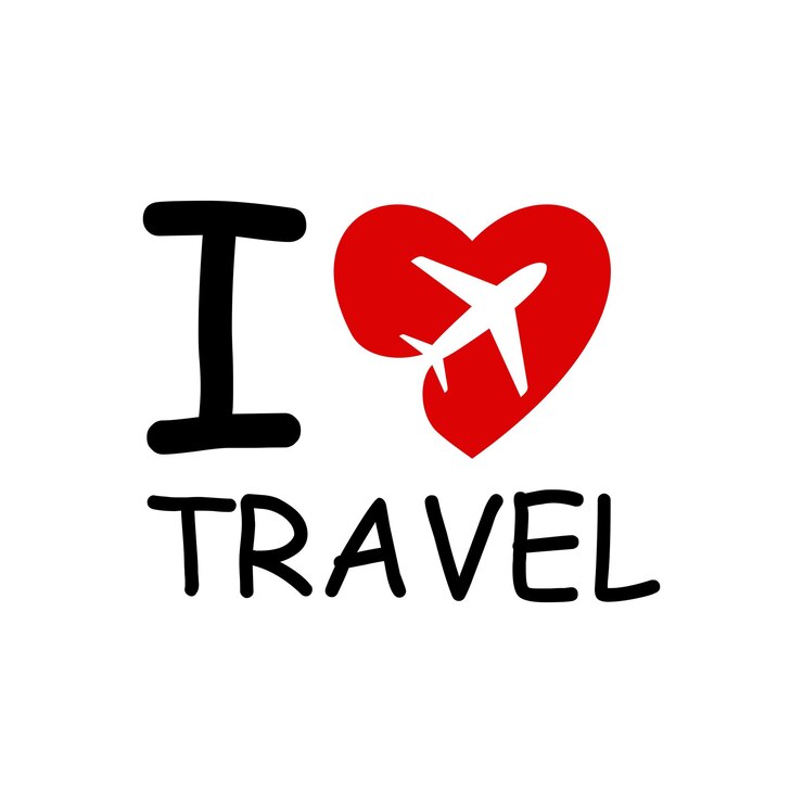 Vettore amore viaggio logo design vettoriale