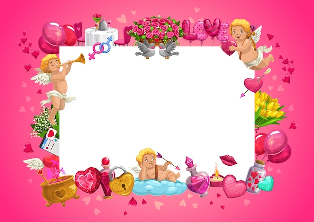 Amorini regali di San Valentino fiori cuori d'amore