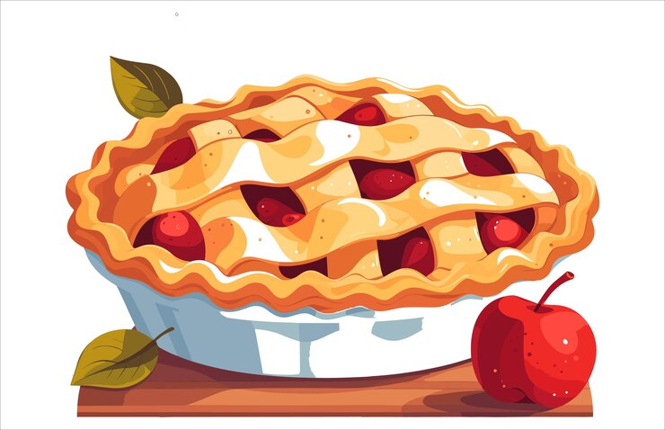 Vettore an apple pie illustrazione vettoriale torta di mele del ringraziamento torta di mele silhouette set