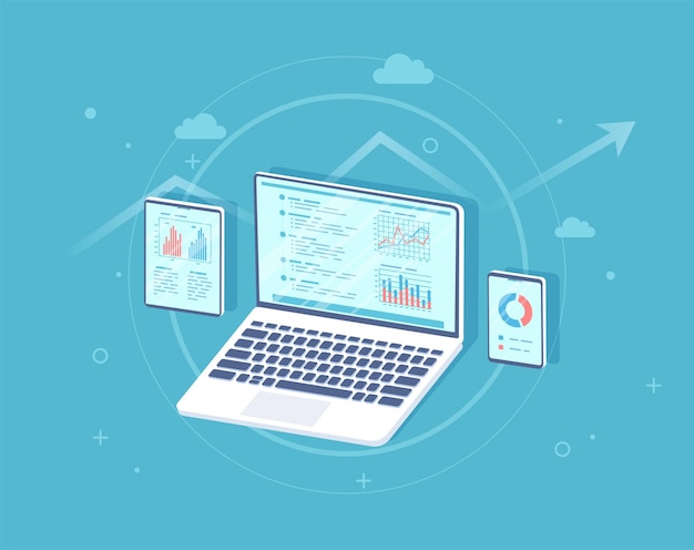 Analisi dei dati Analytics Statistiche Audit Research Report Servizio web e mobile Rappresentante finanziario