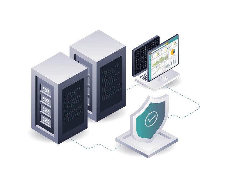 Vettore analisi della sicurezza dei dati della tecnologia del sistema server