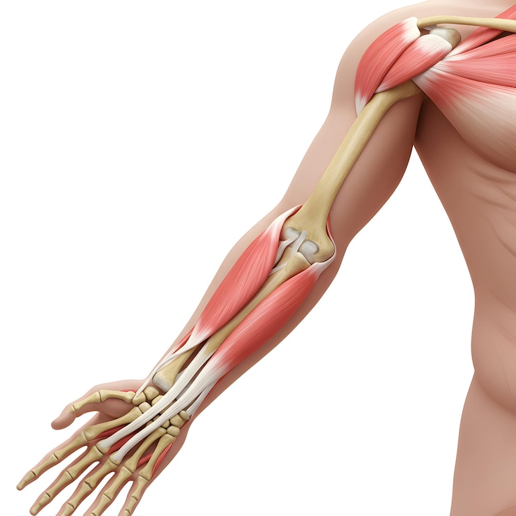 Vettore anatomia del braccio umano