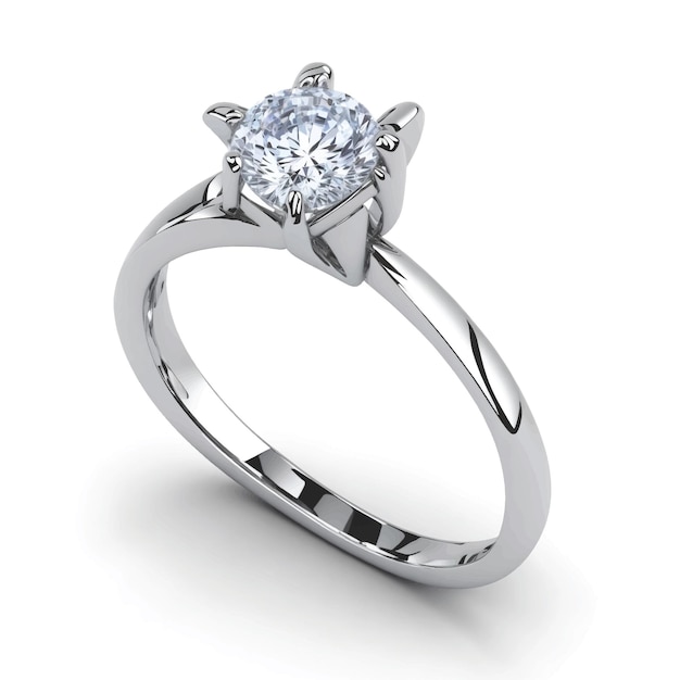 anello con diamante sfondo bianco
