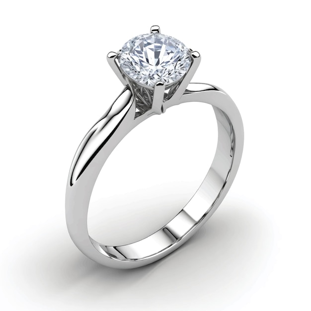 anello con diamante sfondo bianco