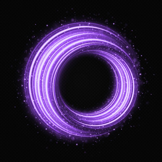 Anello di vortice incandescente con particelle di scintille