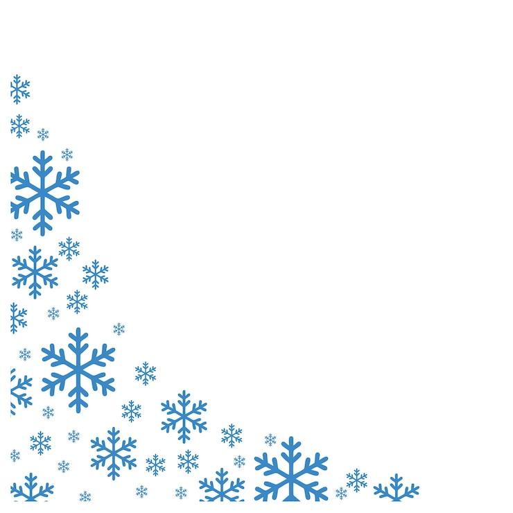 Vettore angolo dei fiocchi di neve