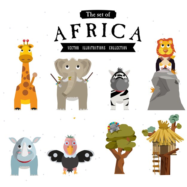 Animale africano con albero