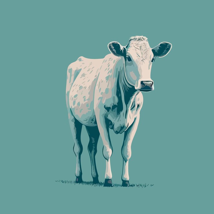 Animale da fattoria una grande mucca adulta