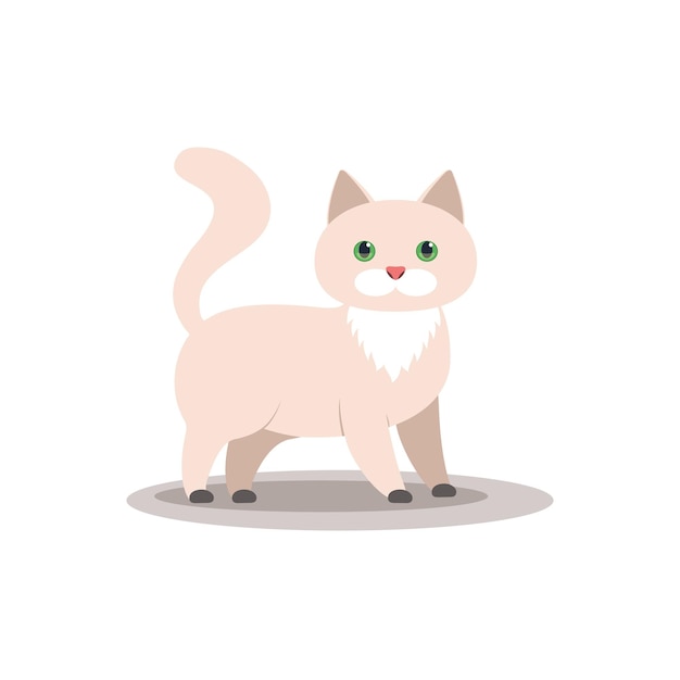 Animale domestico dell'illustrazione piana di vettore dell'icona del gatto