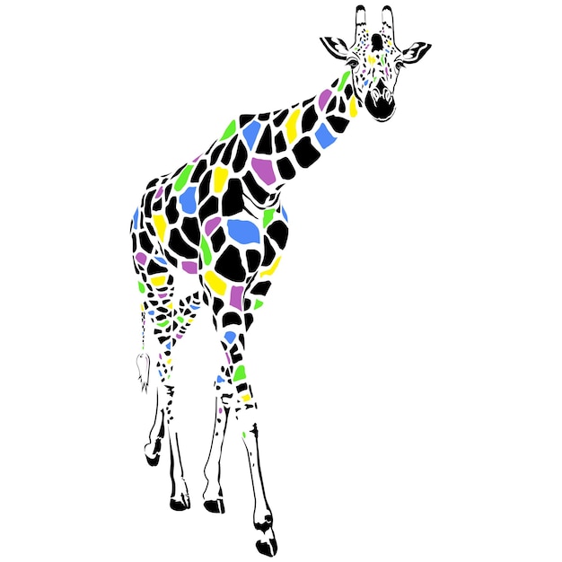 Animale giraffa multicolore