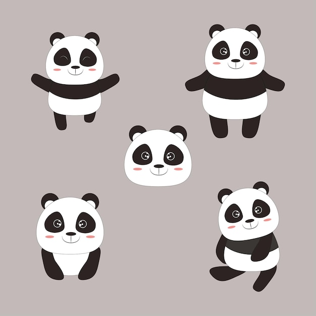 animale panda creato da forme base