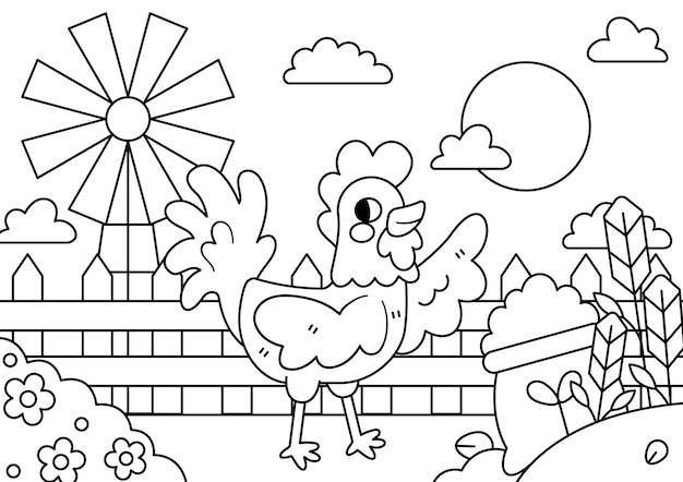 Animali da fattoria disegnati a mano