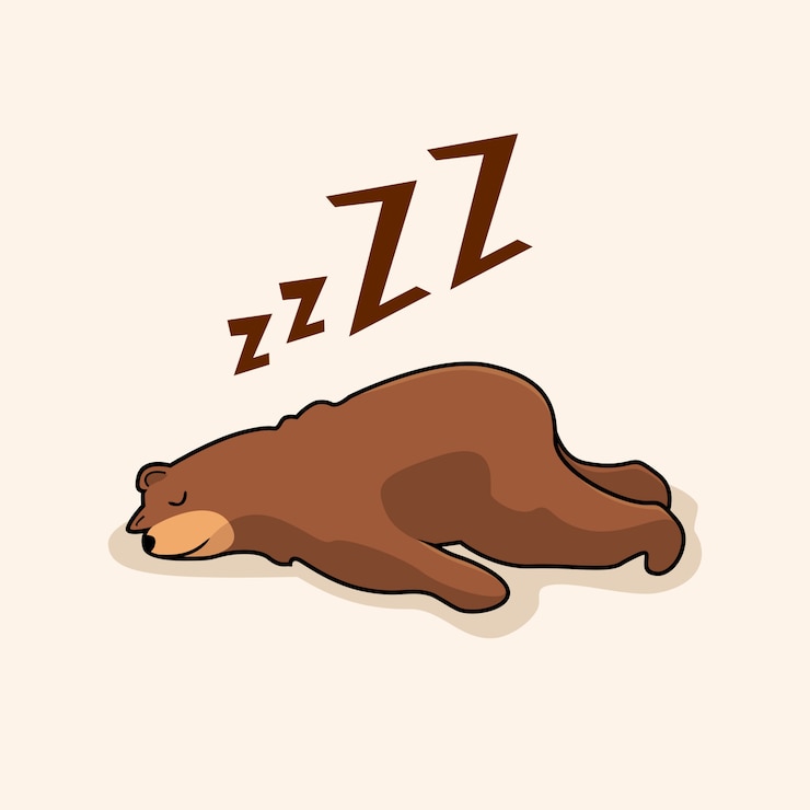 Vettore animali di sonno del fumetto dell'orso pigro