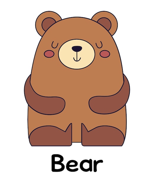 Animali divertenti del personaggio dei cartoni animati dell'orso
