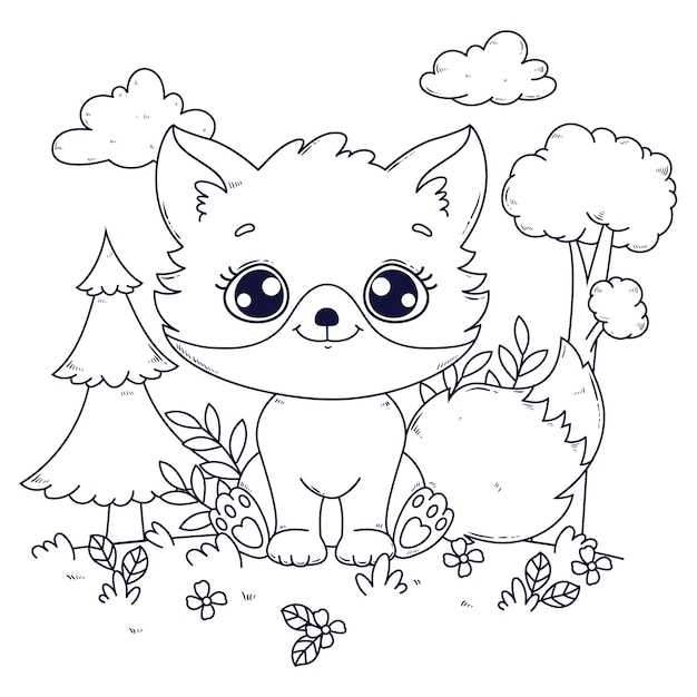 Animali selvatici disegnati a mano