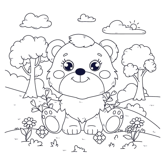 Animali selvatici disegnati a mano
