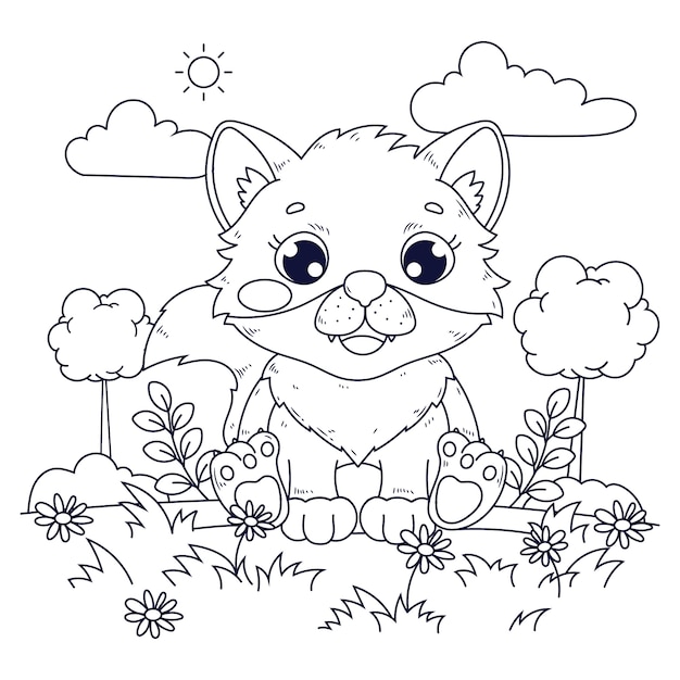 Animali selvatici disegnati a mano