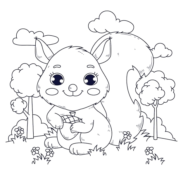 Animali selvatici disegnati a mano