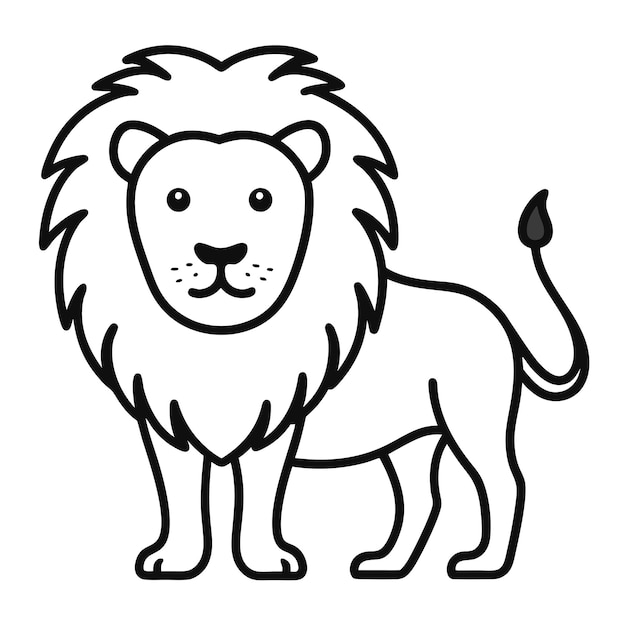 Animals Concept Lion in Flat PNG Illustrazione vettoriale Disegno astratto geometrico