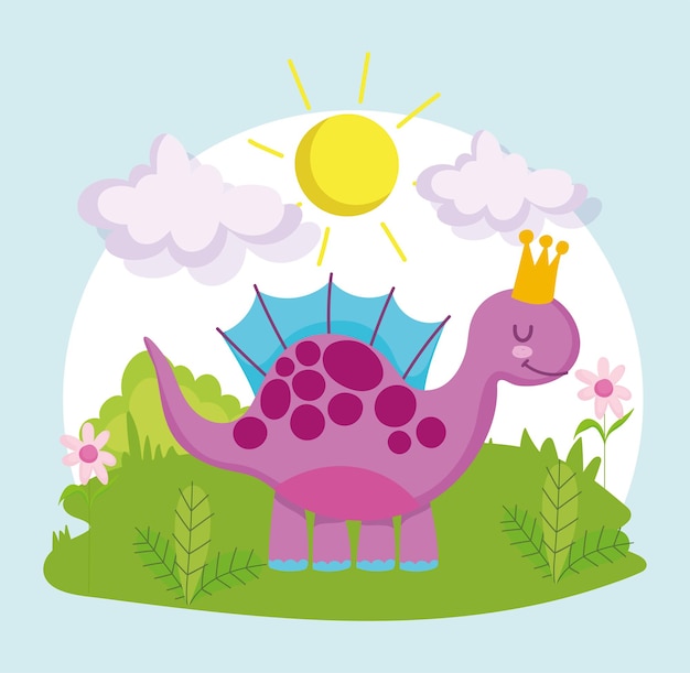 Animazione di quattro dinosauri divertente a piedi Quattro deambulatori 1 statica posa Vector cartoon characterframes isolate