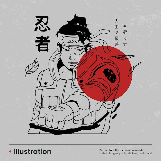 Anime disegnato a mano con illustrazioni in stile giapponese