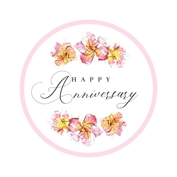 Anniversario saluto acquerello fiore rosa Design