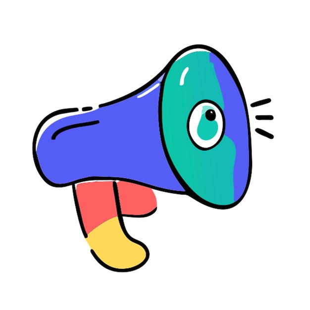announcement horn icon doodle offset fill