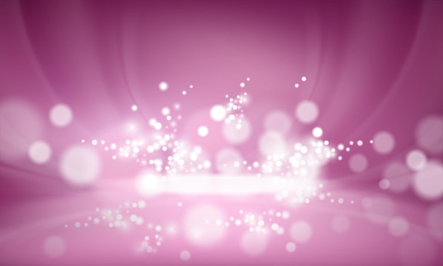 Annunci cosmetici di lusso vettoriale con raso rosa su sfondo bokeh