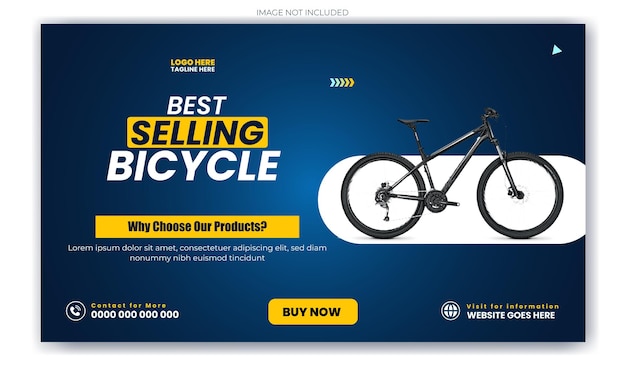 Annunci promozionali di vendita di biciclette Banner Template Design