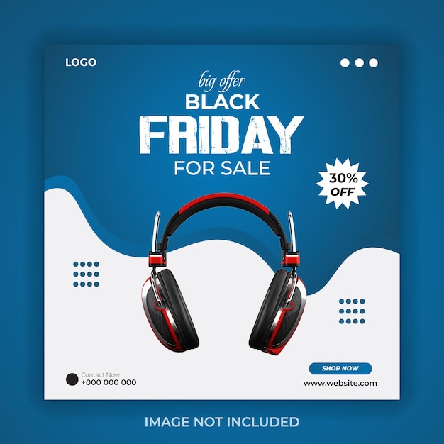 Annuncio della vendita di cuffie del Black Friday