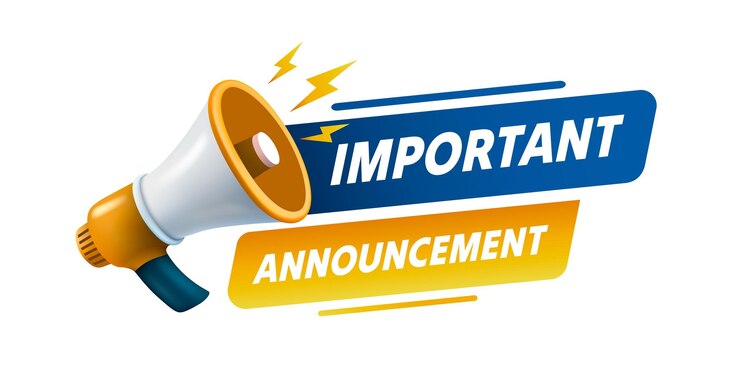 Vettore annuncio importante megafono annuncia notizie illustrazione vettoriale