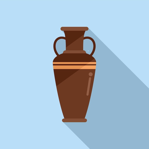 Antica anfora icona vettore piatto Vaso in ceramica di vino