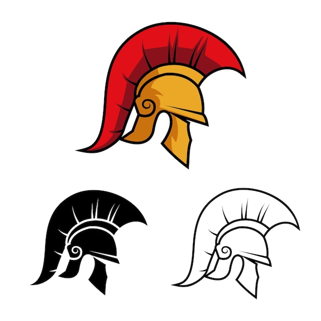 Antico casco di guerriero spartano greco per il logo