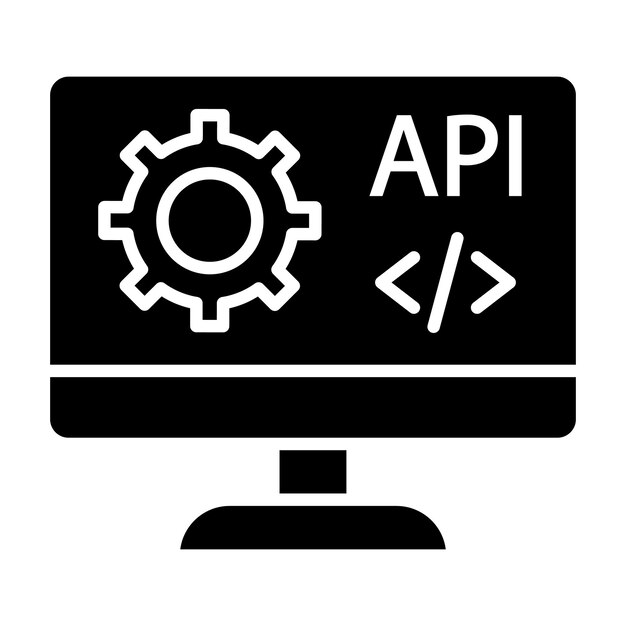 API Web Glyph Solid Black Illustration (Illustrazione nera solida)