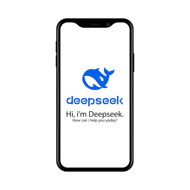 Vettore app deepseek chat sullo smartphone deepseek vettore