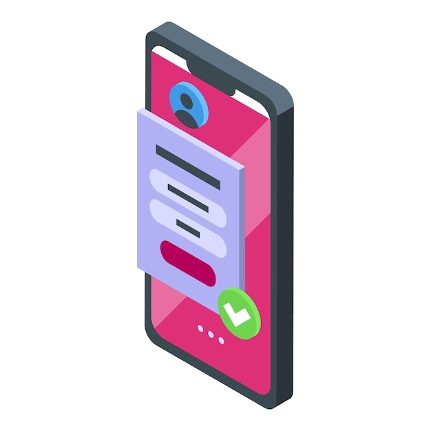 App design icon isometric vector Business phone Online ui