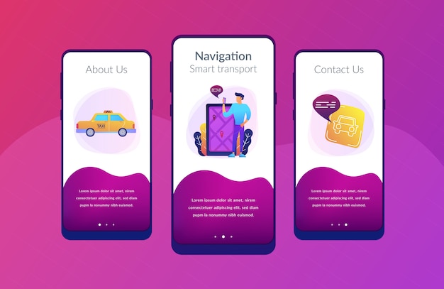 App di navigazione per città, modello di interfaccia per app smart city.
