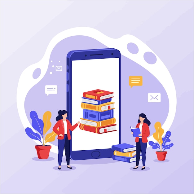 App mobile di apprendimento elettronico con libri e lettori online